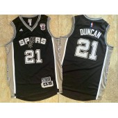 San Antonio Spurs #21 Tim Duncan Black Retired Commemorative Edition Swingman Mesh Jersey