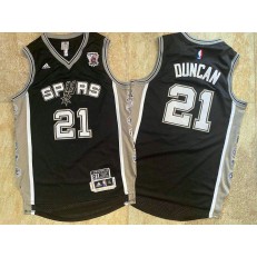 San Antonio Spurs #21 Tim Duncan Black Retired Commemorative Edition Swingman Mesh Jersey