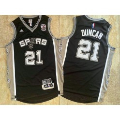 San Antonio Spurs #21 Tim Duncan Black Retired Commemorative Edition Swingman Mesh Jersey