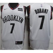 Brooklyn Nets #7 Kevin Durant White City Edition Nike Swingman Jersey