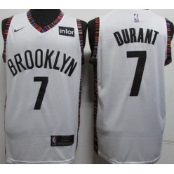Brooklyn Nets #7 Kevin Durant White City Edition Nike Swingman Jersey