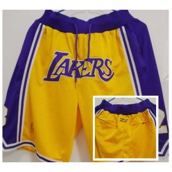 Los Angeles Lakers Yellow Just Don With Pocket Swingman Shorts