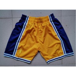 Los Angeles Lakers Yellow Mitchell Ness Mesh Swingman Shorts