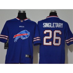 Buffalo Bills #26 Devin Singletary Royal Team Big Logo Vapor Untouchable Limited Men Jersey