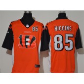Cincinnati Bengals #85 Tee Higgins Orange Team Big Logo Number Vapor Untouchable Limited Men Jersey