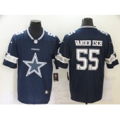 Dallas Cowboys #55 Leighton Vander Esch Navy Team Big Logo Vapor Untouchable Limited Jersey