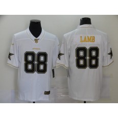 Dallas Cowboys #88 Ceedee Lamb White Gold 100th Season Vapor Untouchable Limited Nike Men Jersey