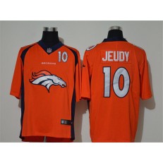 Denver Broncos #10 Jerry Jeudy Orange Team Big Logo Number Vapor Untouchable Limited Men Jersey