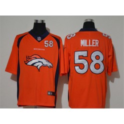 Denver Broncos #58 Von Miller Orange Team Big Logo Number Vapor Untouchable Limited Men Jersey
