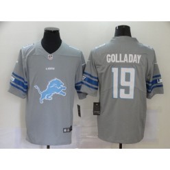 Detroit Lions #19 Kenny Golladay Gray Team Big Logo Vapor Untouchable Limited Jersey