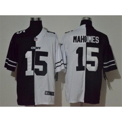 Kansas City Chiefs #15 Patrick Mahomes Black And White Split Vapor Untouchable Limited Men Jersey