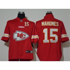 Kansas City Chiefs #15 Patrick Mahomes Red Team Big Logo Number Vapor Untouchable Limited Men Jersey