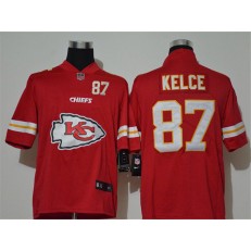 Kansas City Chiefs #87 Travis Kelce Red Team Big Logo Number Vapor Untouchable Limited Men Jersey