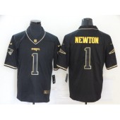 New England Patriots #1 Cam Newton Black Gold Vapor Untouchable Limited Men Jersey