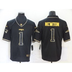 New England Patriots #1 Cam Newton Black Gold Vapor Untouchable Limited Men Jersey