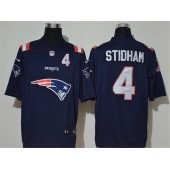 New England Patriots #4 Jarrett Stidham Navy Team Big Logo Number Vapor Untouchable Limited Men Jersey