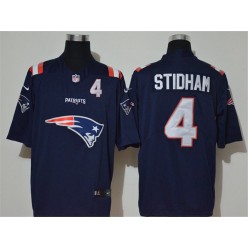 New England Patriots #4 Jarrett Stidham Navy Team Big Logo Number Vapor Untouchable Limited Men Jersey