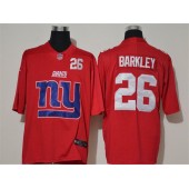 New York Giants #26 Saquon Barkley Red Team Big Logo Number Vapor Untouchable Limited Men Jersey