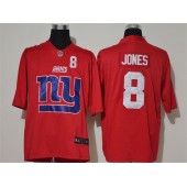 New York Giants #8 Daniel Jones Red Team Big Logo Number Vapor Untouchable Limited Men Jersey