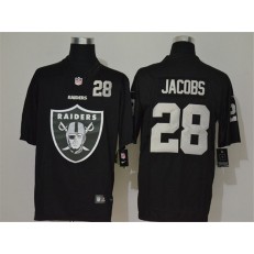 Oakland Raiders #28 Josh Jacobs Black Team Big Logo Number Vapor Untouchable Limited Men Jersey