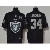 Oakland Raiders #34 Bo Jackson Black Team Big Logo Number Vapor Untouchable Limited Men Jersey