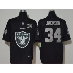 Oakland Raiders #34 Bo Jackson Black Team Big Logo Number Vapor Untouchable Limited Men Jersey