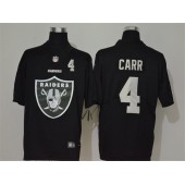 Oakland Raiders #4 Derek Carr Black Team Big Logo Number Vapor Untouchable Limited Men Jersey