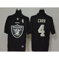 Oakland Raiders #4 Derek Carr Black Team Big Logo Number Vapor Untouchable Limited Men Jersey
