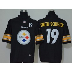 Pittsburgh Steelers #19 JuJu-Smith Schuster Black Team Big Logo Number Vapor Untouchable Limited Men Jersey