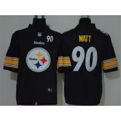 Pittsburgh Steelers #90 T.J. Watt Black Team Big Logo Number Vapor Untouchable Limited Men Jersey