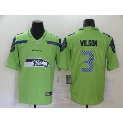 Seattle Seahawks #3 Russell Wilson Green Team Big Logo Vapor Untouchable Limited Jersey
