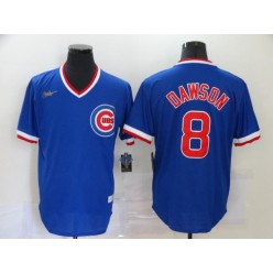 MLB Chicago Cubs #8 Andre Dawson Royal Nike Throwback Jersey