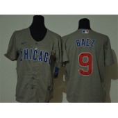 MLB Chicago Cubs #9 Javier Baez Gray Youth 2020 Nike Cool Base Jersey