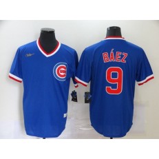 MLB Chicago Cubs #9 Javier Baez Royal Nike Cool Base Throwback Jersey