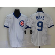 MLB Chicago Cubs #9 Javier Baez White 2020 Nike Cool Base Jersey