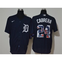 MLB Detroit Tigers #24 Miguel Cabrera Navy 2020 Nike Cool Base Fashion Jersey