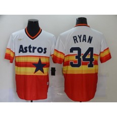 MLB Houston Astros #34 Nolan Ryan Multi Color Nike Cooperstown Collection Jersey