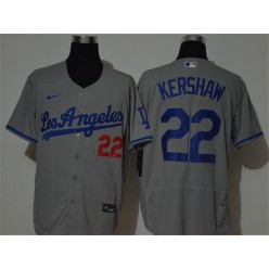 MLB Los Angeles Dodgers #22 Clayton Kershaw Gray 2020 Nike Flexbase Jersey