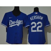MLB Los Angeles Dodgers #22 Clayton Kershaw Royal Youth Nike Cool Base Jersey