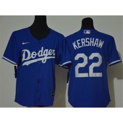MLB Los Angeles Dodgers #22 Clayton Kershaw Royal Youth Nike Cool Base Jersey