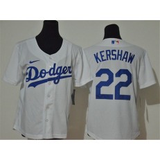 MLB Los Angeles Dodgers #22 Clayton Kershaw White Youth Nike Cool Base Jersey