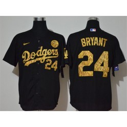 MLB Los Angeles Dodgers #24 Kobe Bryant Black Gold 2020 Nike KB Cool Base Jersey