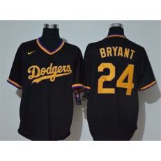 MLB Los Angeles Dodgers #24 Kobe Bryant Black Nike Throwback Cool Base Jersey