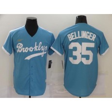 MLB Los Angeles Dodgers #35 Cody Bellinger Light Blue 2020 Nike Cooperstown Collection Jersey