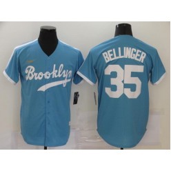 MLB Los Angeles Dodgers #35 Cody Bellinger Light Blue 2020 Nike Cooperstown Collection Jersey