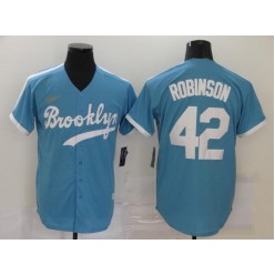MLB Los Angeles Dodgers #42 Jackie Robinson Light Blue 2020 Nike Cooperstown Collection Jersey