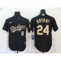 MLB Los Angeles Dodgers #8 & #24 Kobe Bryant Black Camo 2020 Nike Cool Base Jersey
