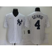 MLB New York Yankees #4 Lou Gehrig White Nike 2020 Cool Base Jersey