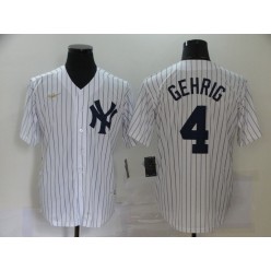 MLB New York Yankees #4 Lou Gehrig White Nike 2020 Cool Base Jersey