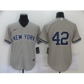 MLB New York Yankees #42 Mariano Rivera Gray Nike Cool Base Jersey
